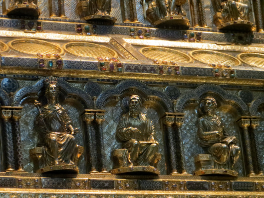 Shrine of the Three Kings (detail), Nicholas of Verdun, gold, silver, and semi-precious stones (1190-1220), Cologne Cathedral, Cologne, Germany.