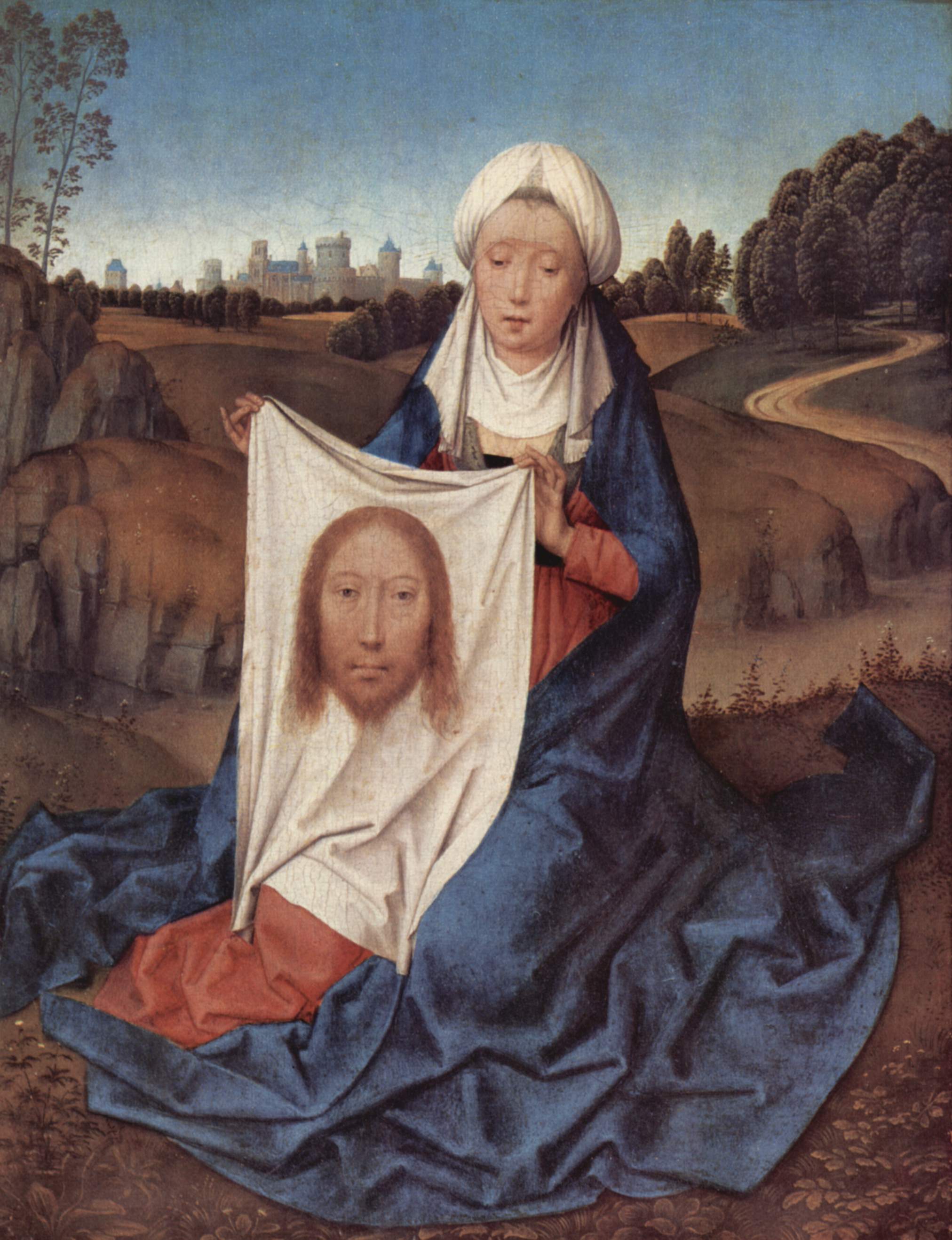 Veronica holding her veil, by Hans Memling (c. 1470)